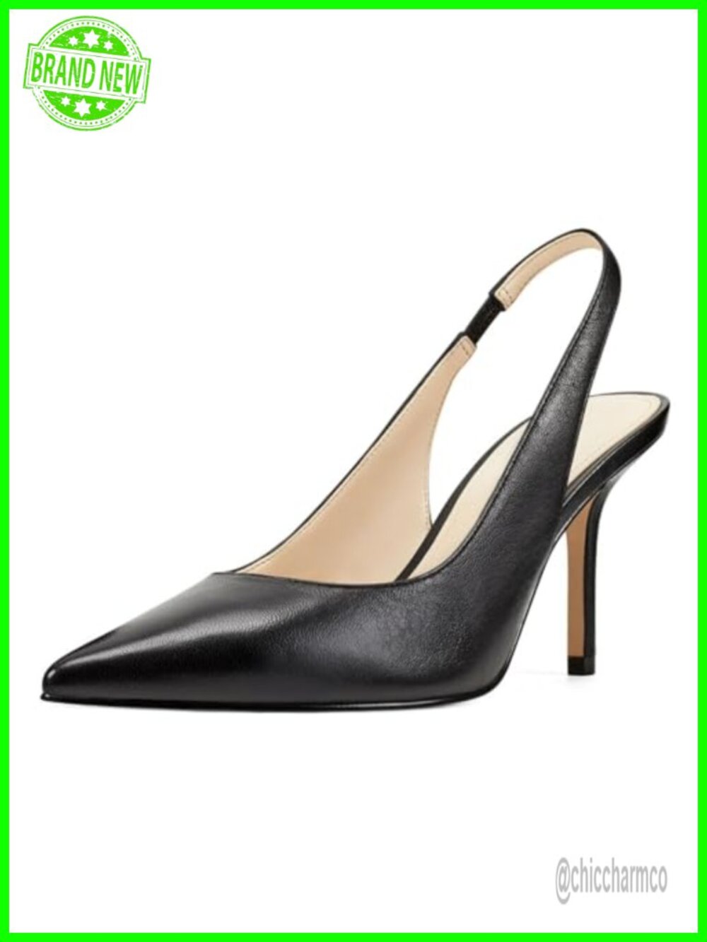 Womens Pointed Toe Slingback Stiletto Pumps High Heel Dress Shoes